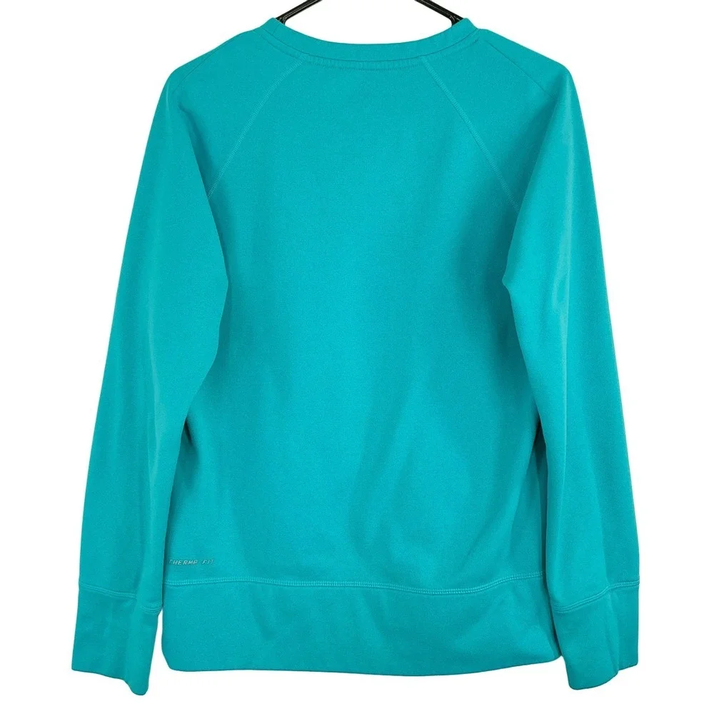 Nike Therma-FIT Men's Medium‎ Teal Crewneck Sweatshirt Pullover Pocket Athletic